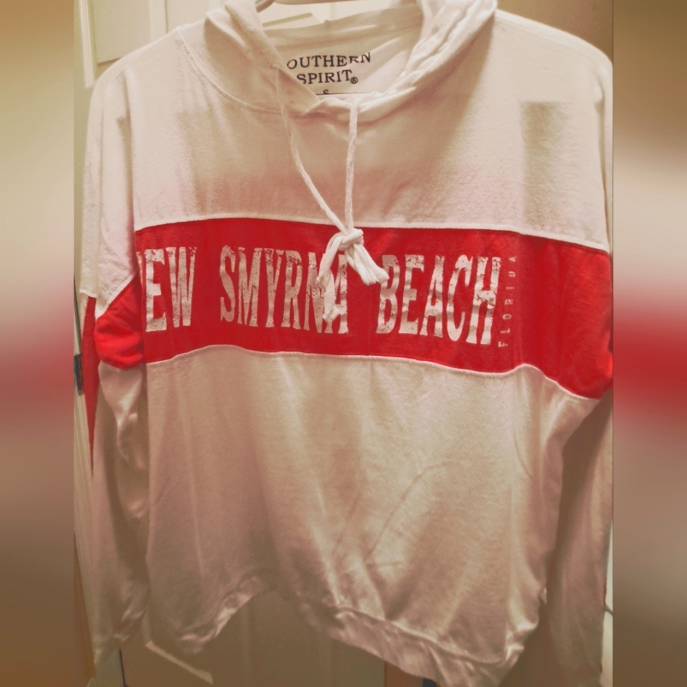 T-shirt thin womans Med hooded New Smyrna Beach long sleeve shirt